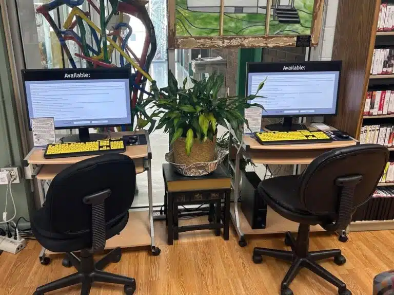 Computer stations at McCreary County Public Library